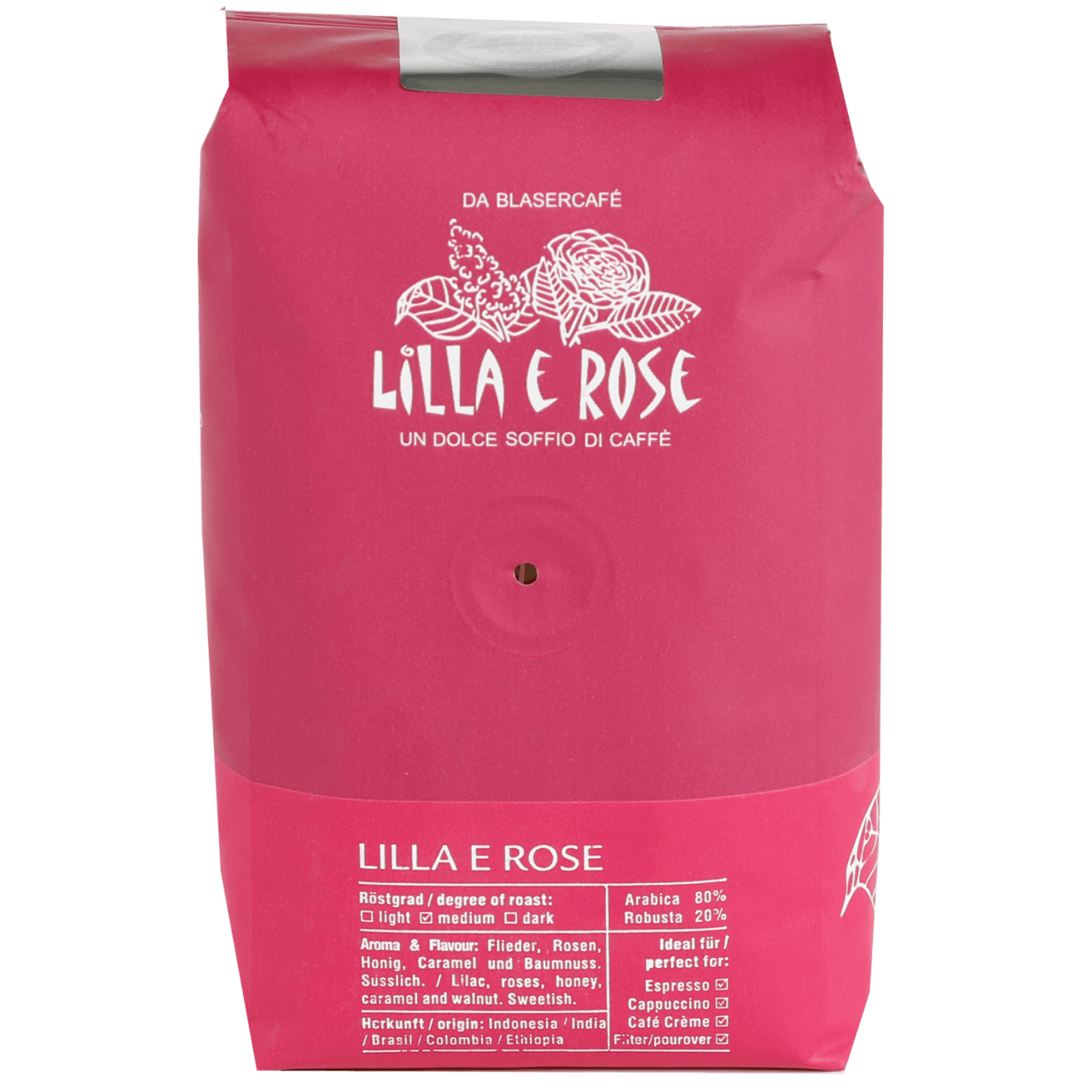 Blasercafe Lilla e Rose 250g Bohnen